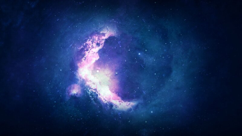 Nebula in Space — Blue, Cosmic, Digital Art, Stars, Gas Clouds