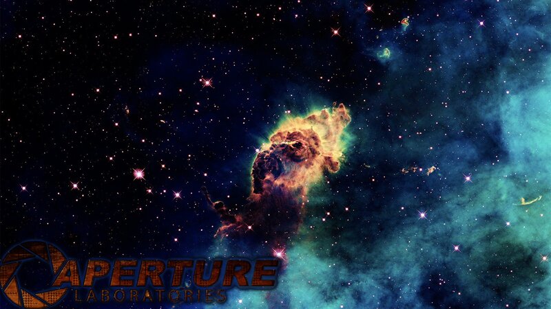 Nebula in Space — Blue, Cosmic, Digital Art, Stars, Logo