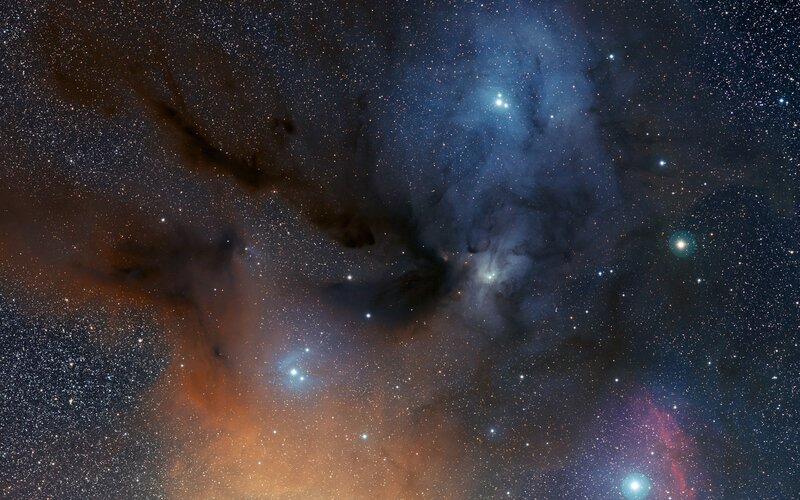 Nebula in Space — Blue, Cosmic, Night, Photograph, Stars, Dust Clouds