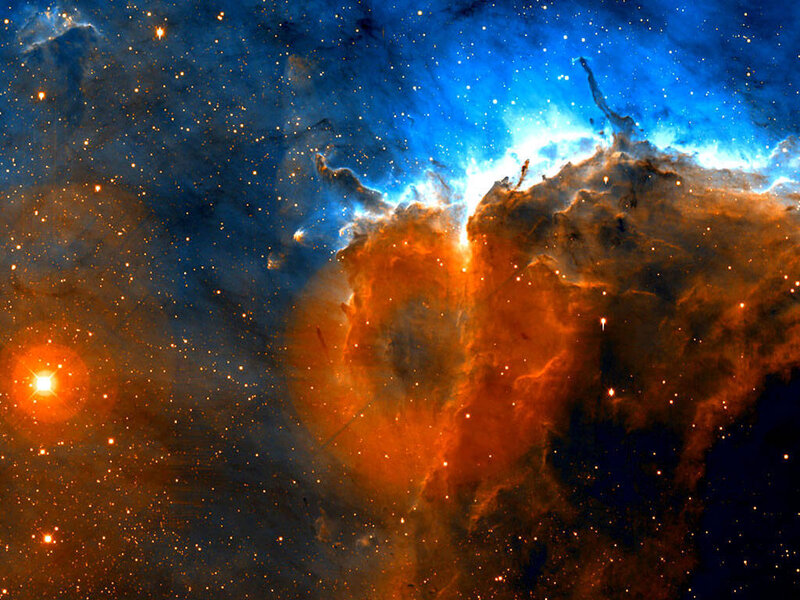 Nebula in Space — Blue, Cosmic, Night, Photograph