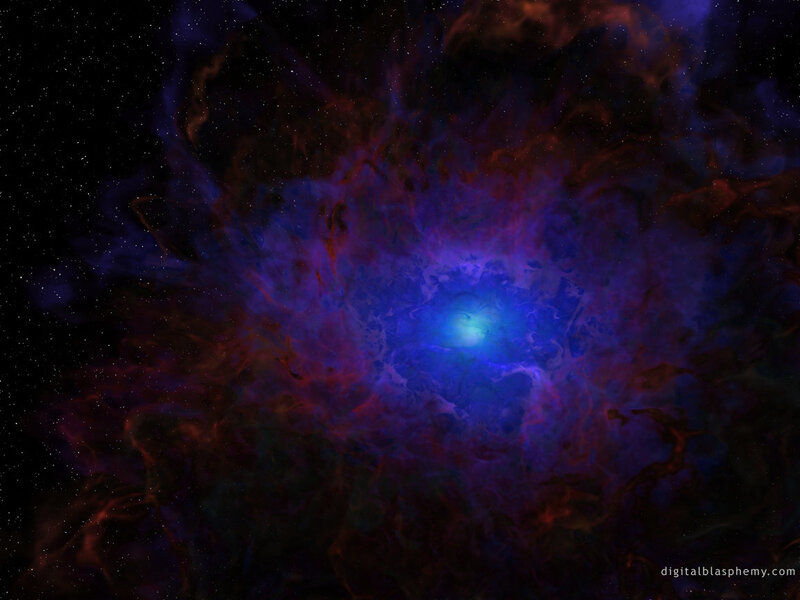 Nebula in Space — Blue, Cosmic, Night