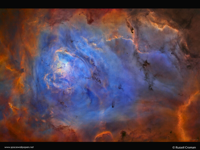 Nebula in Space — Blue, Cosmic, Photograph, Gas Clouds, Dust