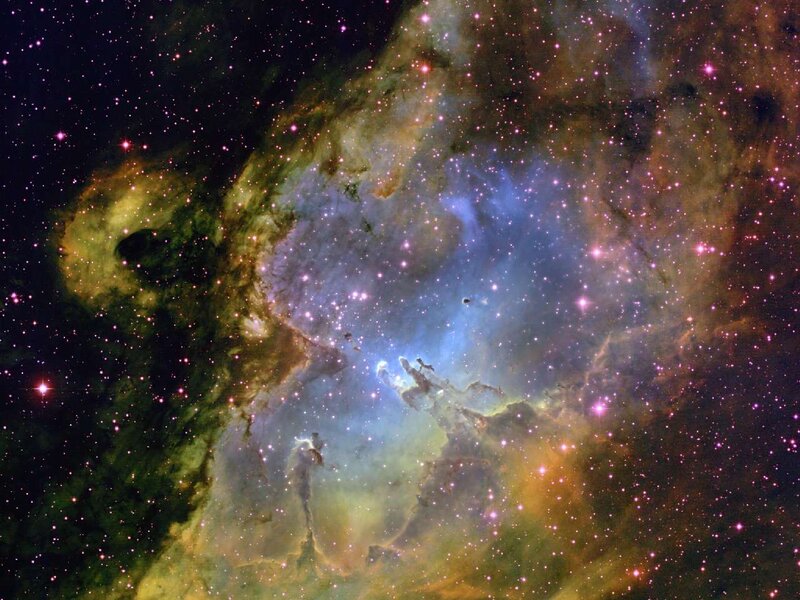 Nebula in Space — Blue, Cosmic, Photograph, Stars, Gas Clouds, Dust