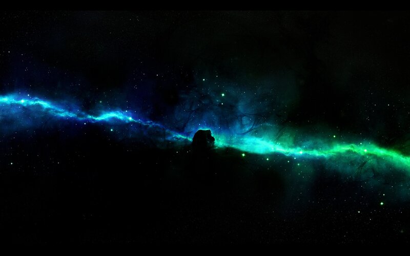 Nebula in Space — Blue, Dark, Night