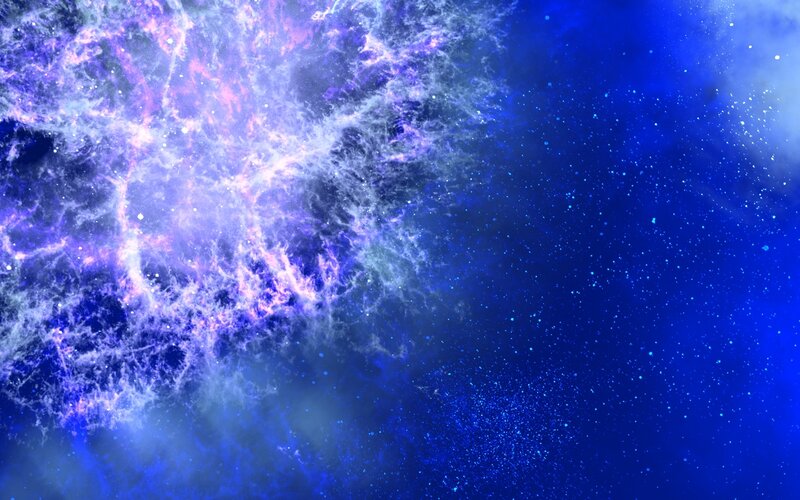 Nebula in Space — Blue, Dramatic, Digital Art, Stars, Gas Clouds, Cosmic Dust