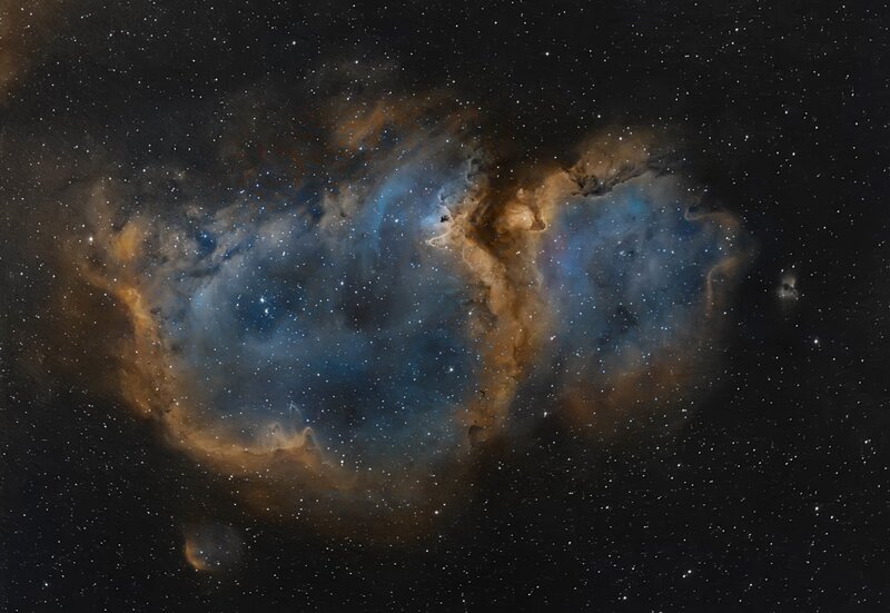 Nebula in Space — Blue, Dramatic, Night, Photograph, Stars, Cosmic Dust