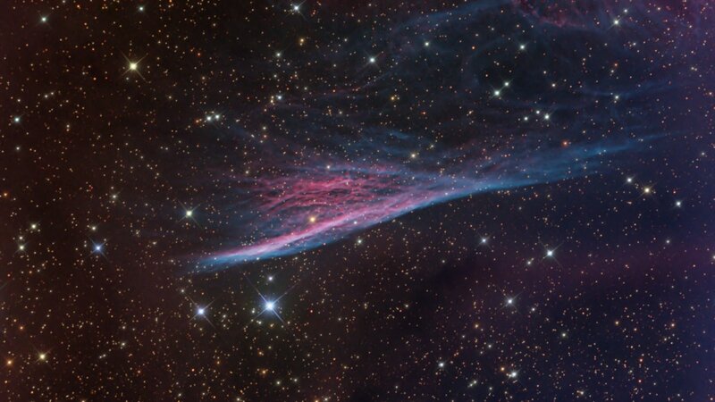 Nebula in Space — Blue, Dramatic, Night, Photograph, Stars, Gas Clouds, Cosmic Dust, Purple