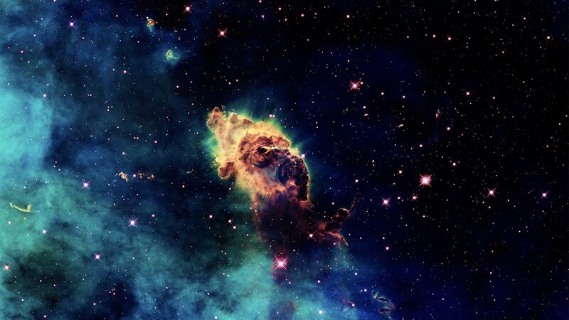 Nebula in Space — Blue, Dramatic, Night, Photograph, Stars