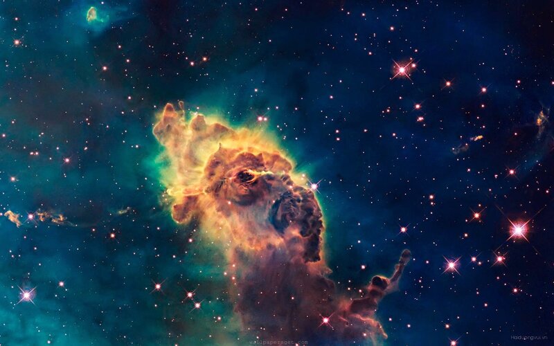 Nebula in Space — Blue, Dramatic, Photograph