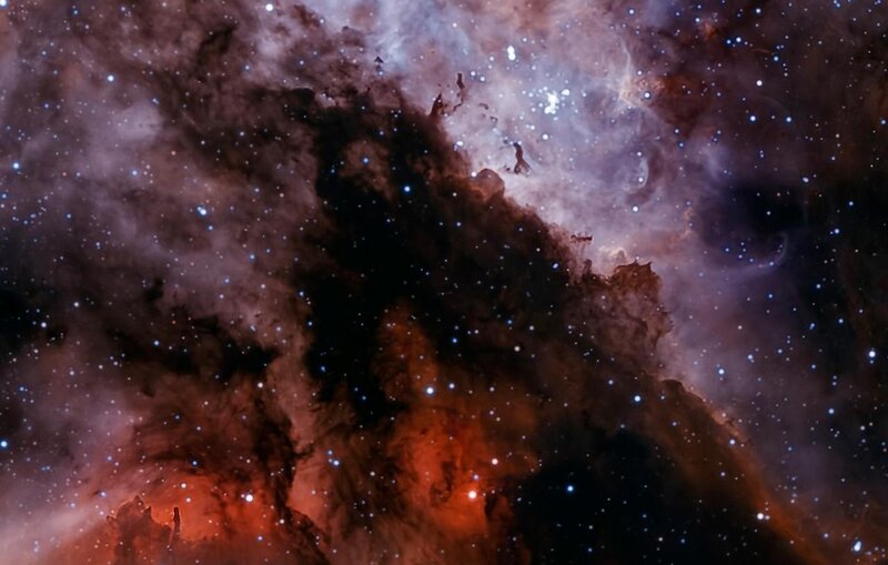 Nebula in Space — Gas Clouds, Orange