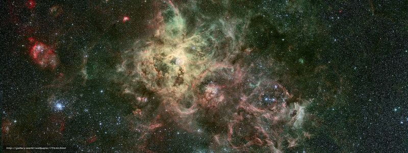Nebula in Space — Green, Cosmic, Photograph, Stars