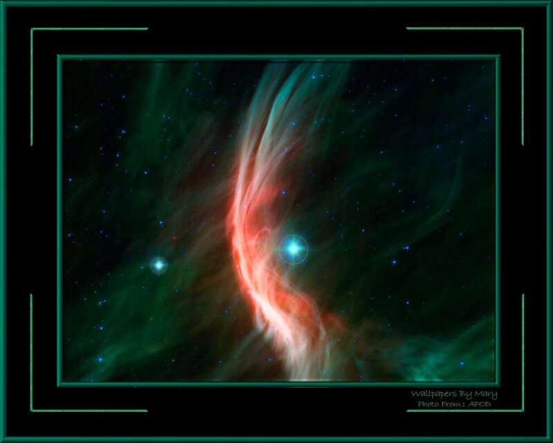 Nebula in Space — Green, Dramatic, Night, Photograph