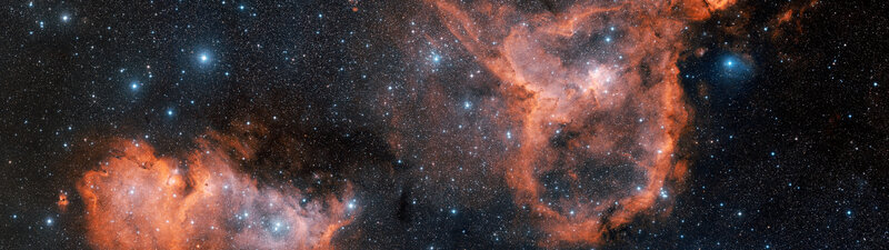 Nebula in Space — Orange, Cosmic, Night, Photograph, Stars, Gas Clouds, Black