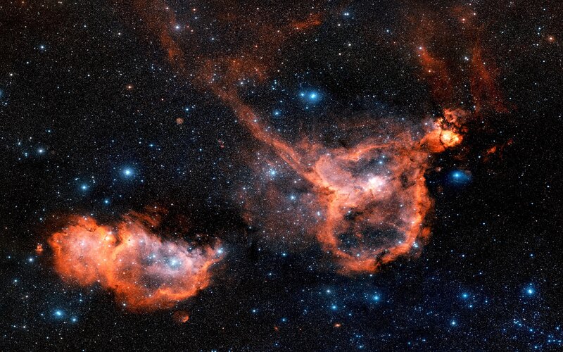 Nebula in Space — Orange, Cosmic, Night, Photograph