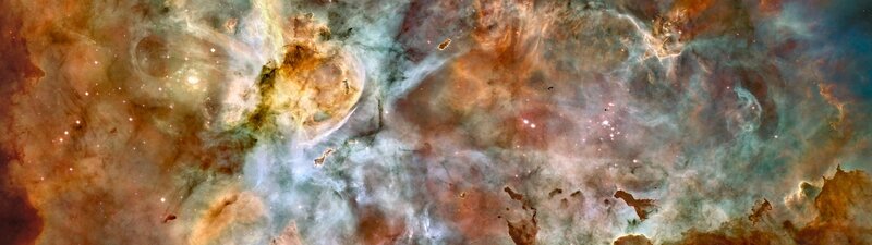 Nebula in Space — Orange, Cosmic, Photograph, Stars, Gas Clouds, Dust, Blue, White