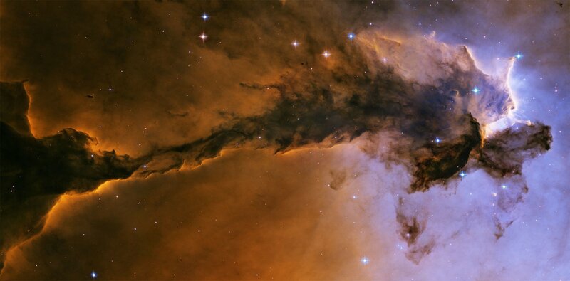 Nebula in Space — Orange, Cosmic, Photograph, Stars, Gas Clouds, Dust, Purple