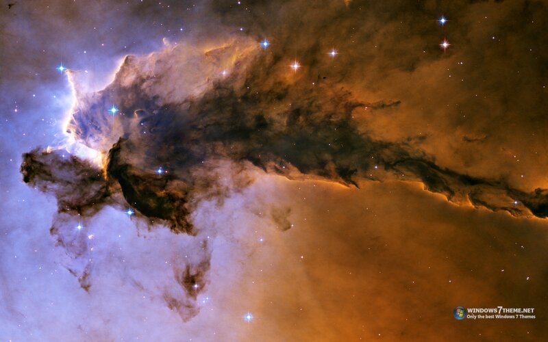 Nebula in Space — Orange, Cosmic, Photograph, Stars
