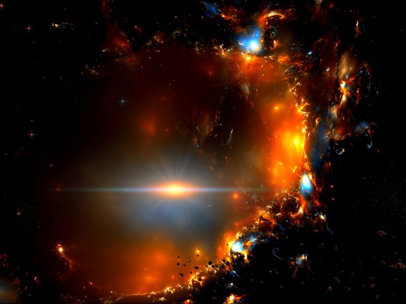 Nebula in Space — Orange, Dramatic