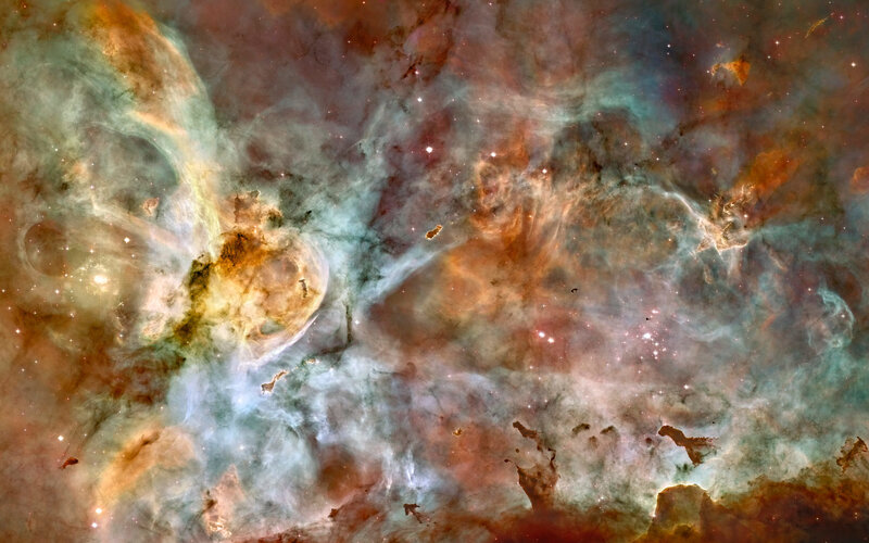 Nebula in Space — Orange, Green