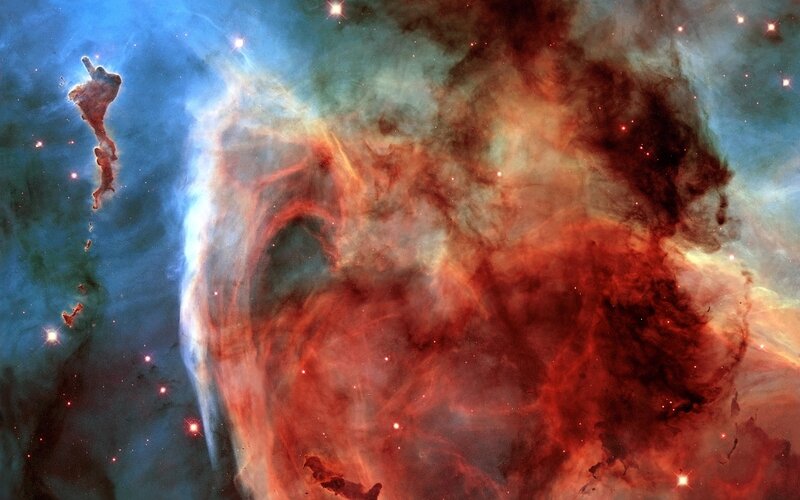 Nebula in Space — Photograph, Blue