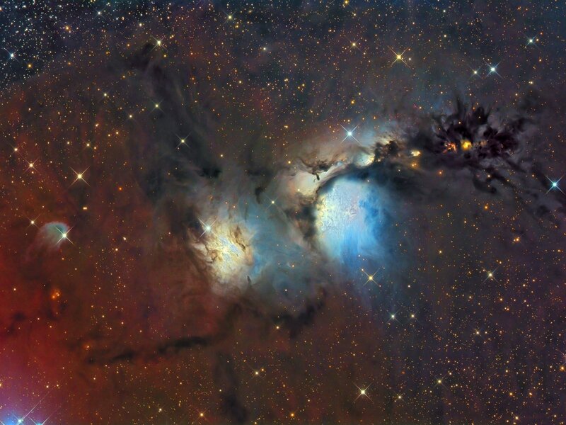 Nebula in Space — Photograph, Red
