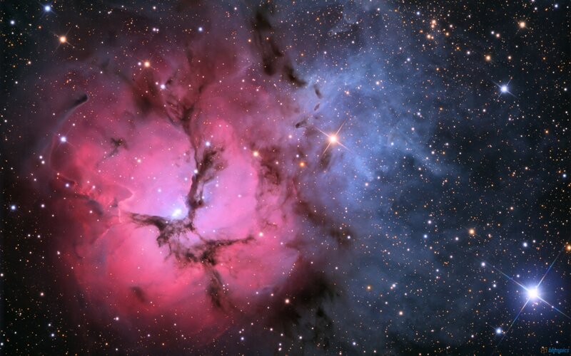 Nebula in Space — Pink, Cosmic, Night, Photograph