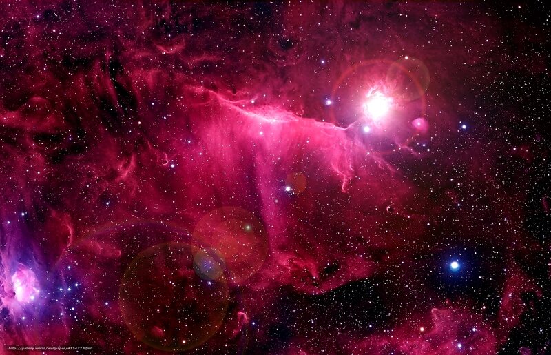 Nebula in Space — Pink, Cosmic, Photograph, Stars