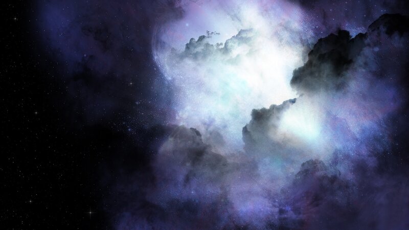 Nebula in Space — Purple, Cosmic, Digital Art, Stars, Gas Clouds, Dust, Blue, White