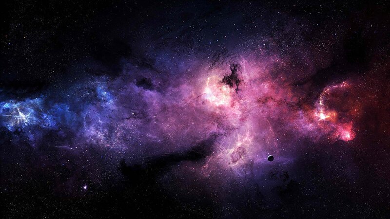 Nebula in Space — Purple, Cosmic, Digital Art, Stars