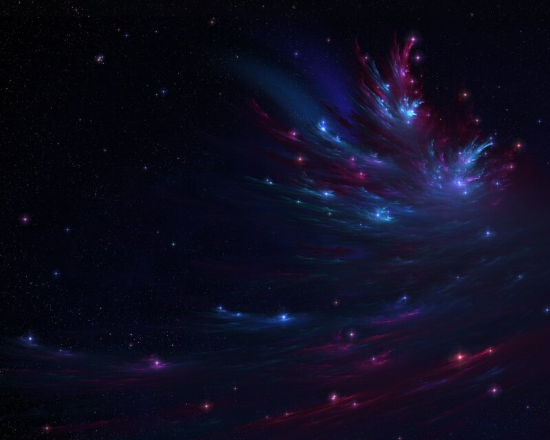 Nebula in Space — Purple, Cosmic, Night, Digital Art, Stars, Cosmic Dust