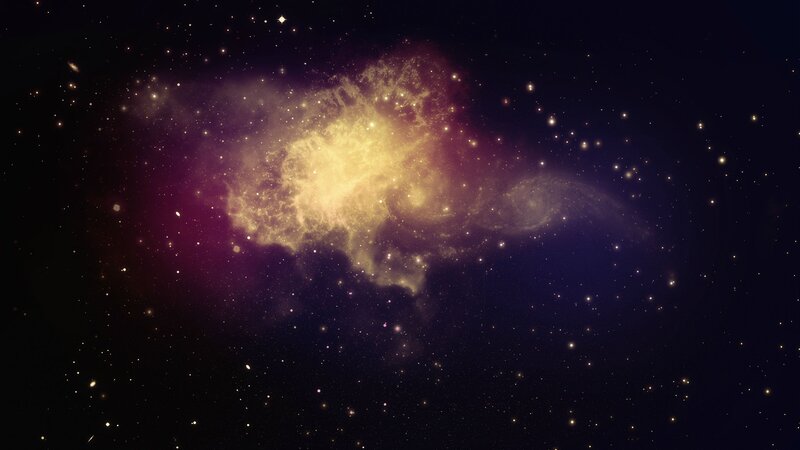 Nebula in Space — Purple, Cosmic, Night, Digital Art, Stars, Gas Cloud