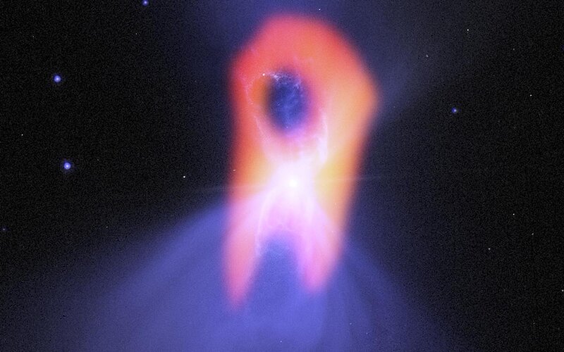 Nebula in Space — Purple, Cosmic, Night, Photograph, Stars, Gas Cloud