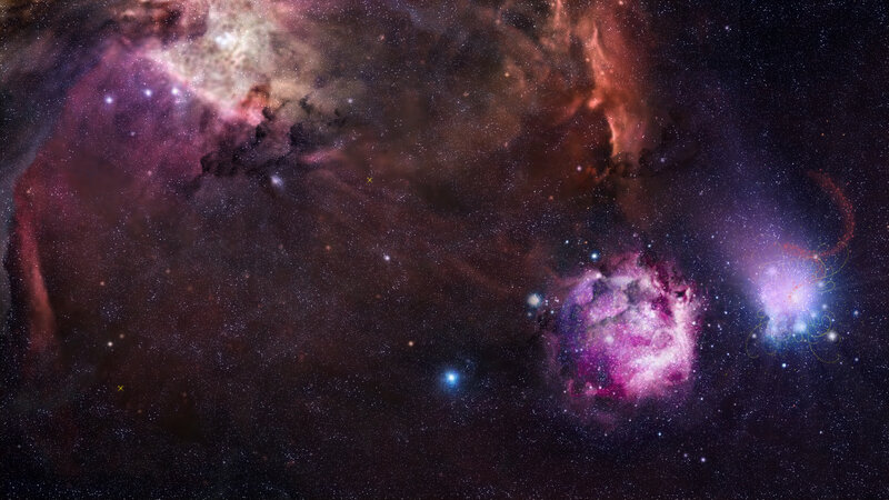 Nebula in Space — Purple, Cosmic, Night, Photograph, Stars, Gas Clouds, Dust