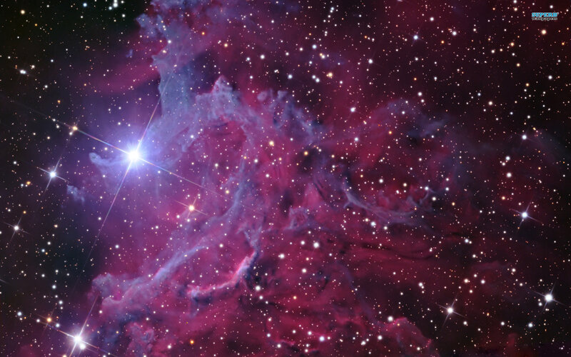 Nebula in Space — Purple, Cosmic, Night, Photograph, Stars, Gas Clouds