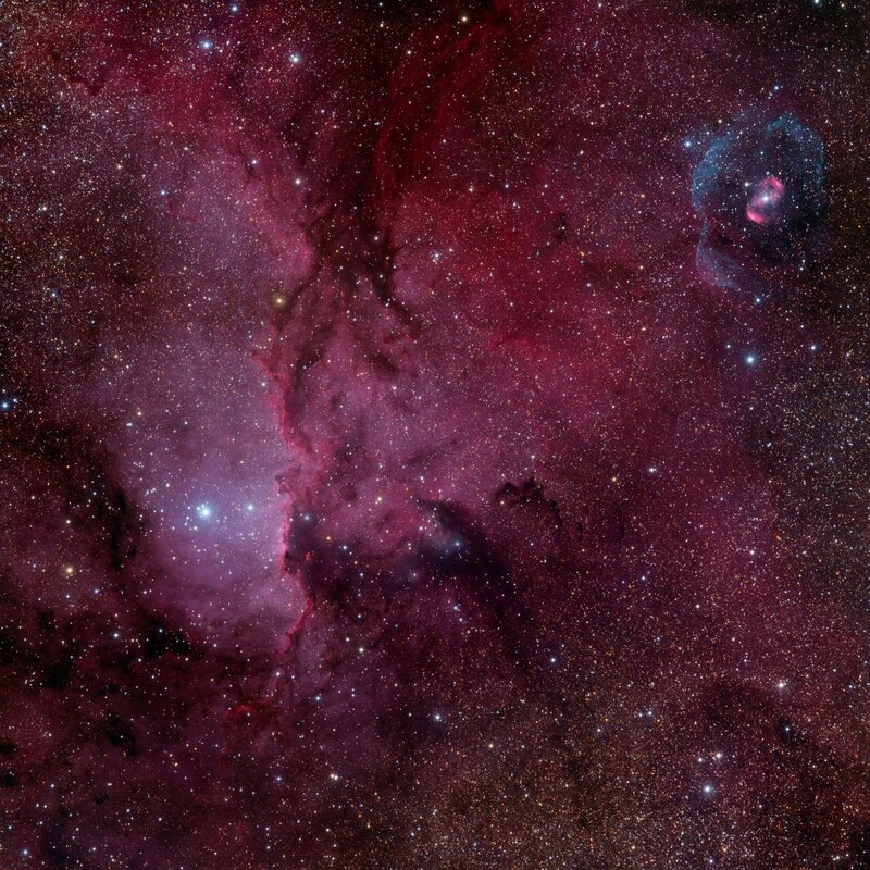 Nebula in Space — Purple, Cosmic, Photograph, Stars, Gas Clouds, Dust, Red