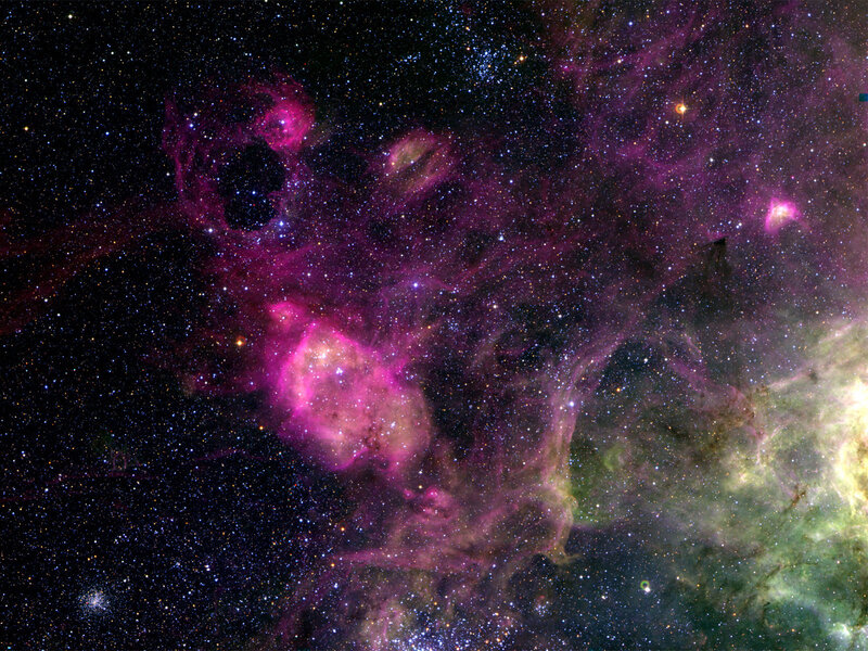 Nebula in Space — Purple, Cosmic, Photograph, Stars, Gas Clouds, Dust