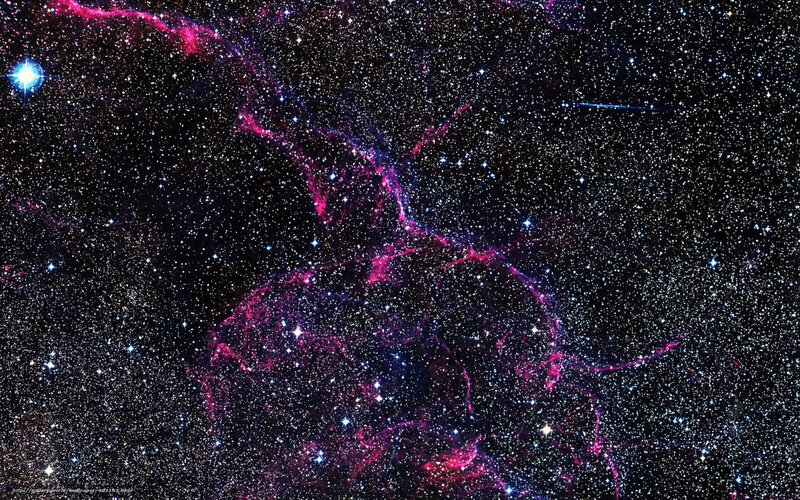 Nebula in Space — Purple, Dramatic, Night, Photograph, Stars