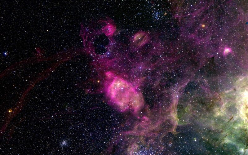 Nebula in Space — Purple, Dramatic, Night, Photograph