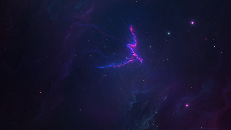 Nebula in Space — Purple, Serene, Night