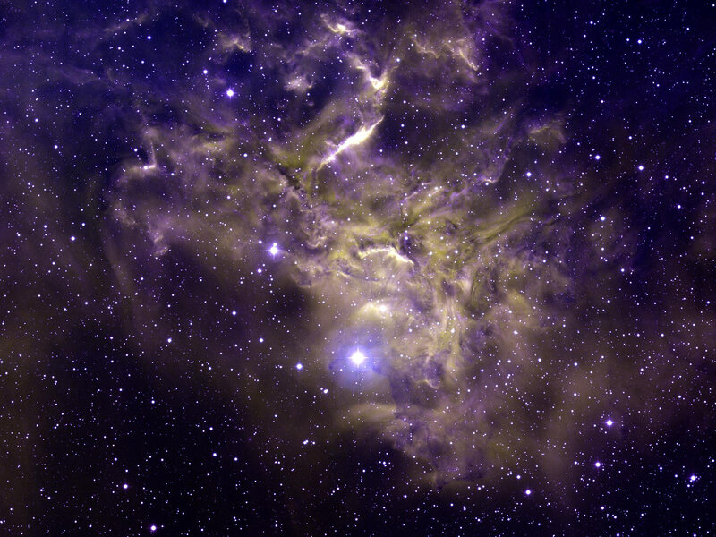 Nebula in Space — Purple, Yellow