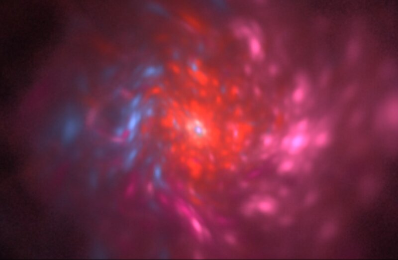 Nebula in Space — Red, Cosmic, Digital Art