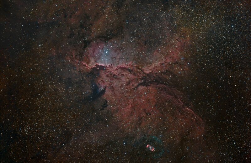 Nebula in Space — Red, Cosmic, Night, Photograph