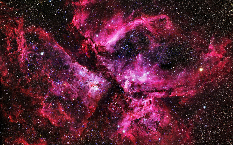 Nebula in Space — Red, Cosmic, Night