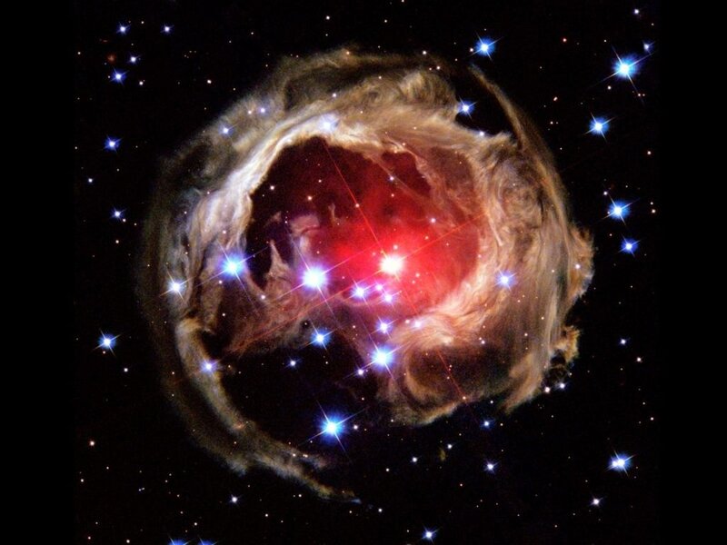 Nebula in Space — Red, Cosmic, Photograph