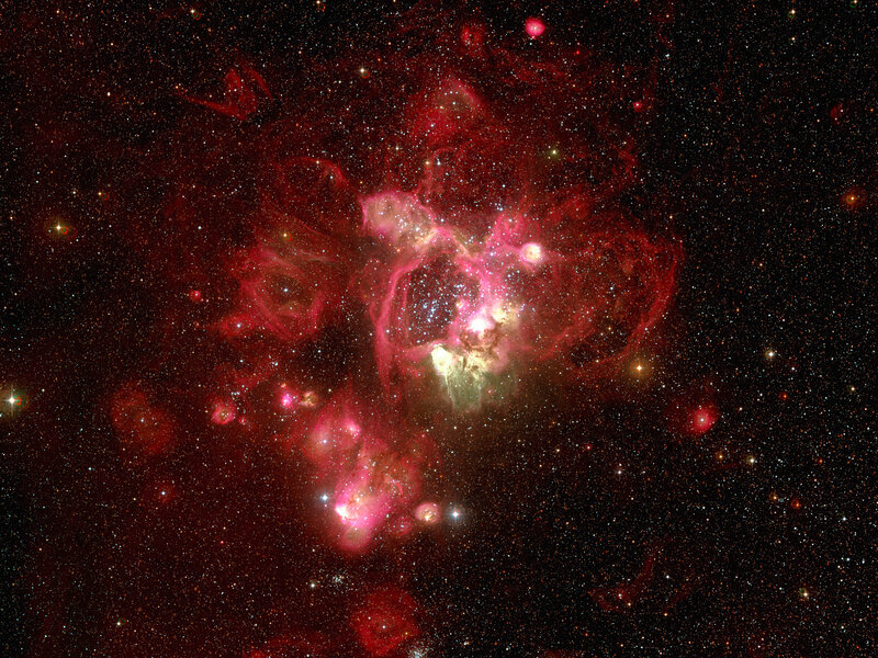 Nebula in Space — Red, Cosmic