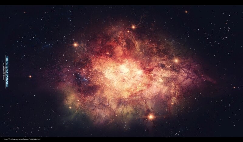 Nebula in Space — Red, Dramatic, Night, Digital Art, Stars, Gas Clouds