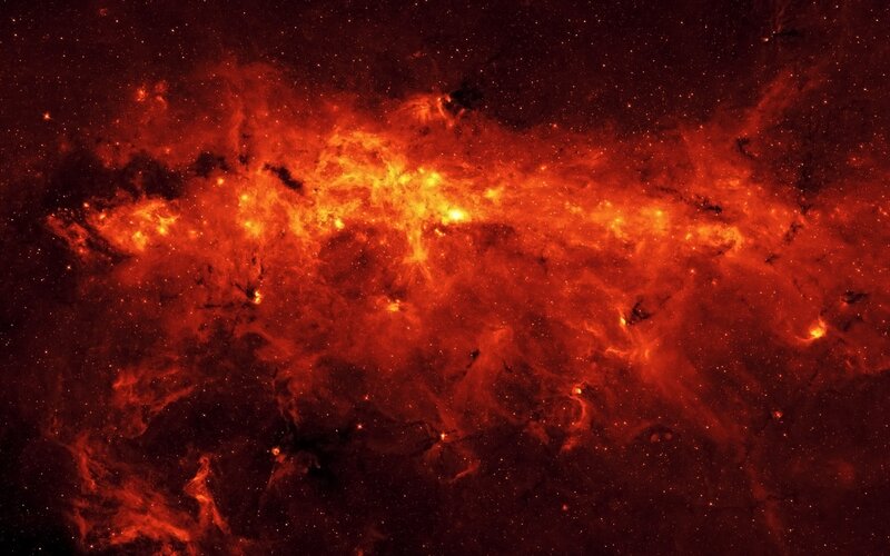 Nebula in Space — Red, Dramatic, Photograph, Stars