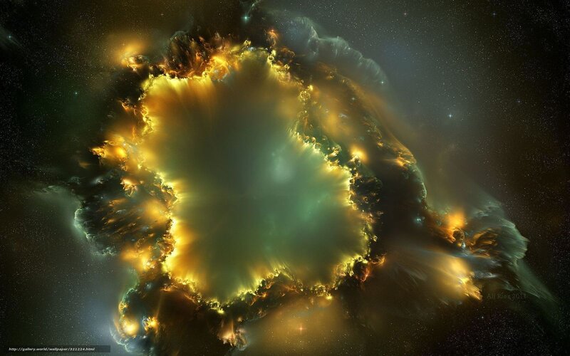 Nebula in Space — Yellow, Dramatic