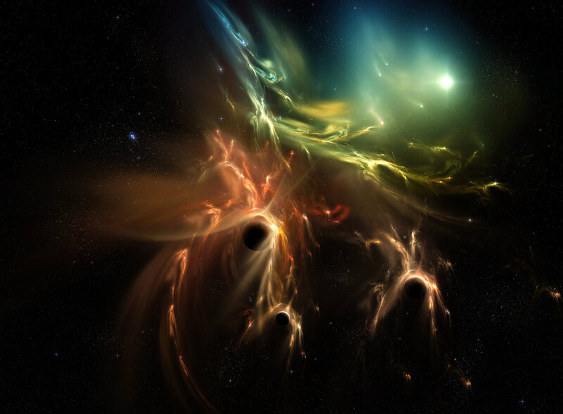 Nebula with Black Holes
