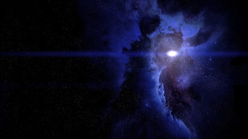 Nebula with Bright Star — Blue, Cosmic, Night